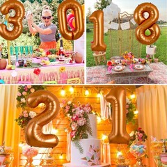 TONIFUL 40 Inch Orange Large Numbers Balloon 09 Birthday Party Decorations,Bi…