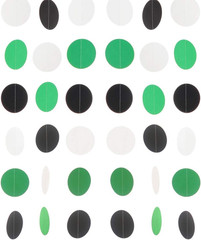 Paper Garland Circle Dots Hanging Decoration, 2.5» in Diameter,10-feet (Black,G