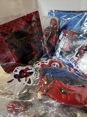 Spiderman Party Set, 10 People, Decor, Tableware, Favors, Cake Decor Open Box
