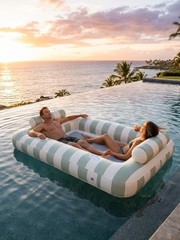 85″ X 53″ Extra Large 2-Person Tanning Pool Float Inflatable with Cooling Mesh