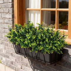 ALOXA 17 Inch Artificial Plants Outdoor Faux Shrubs 12 Bundles, Green