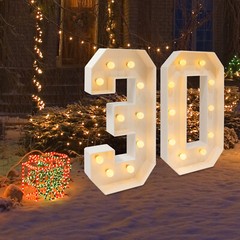 30th Birthday Decorations 3FT Marquee Light up Numbers 30 Birthday Number Lights