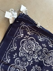 12 Blue Fabric Bandanas Western Cowboy Party 20” X 20″ NWT