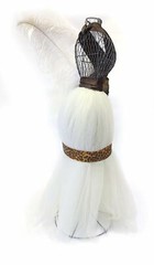 Unique 24″ Brown and White with chetah print Wire Figure with Dress Centerpiece