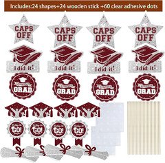 Graduation Decorations Maroon/Maroon White Silver Graduation Party Decorations 2