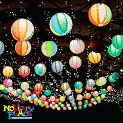 10 Pack Rainbow Color Hanging Paper Lanterns – 8″ Beach Ball Style Decorations