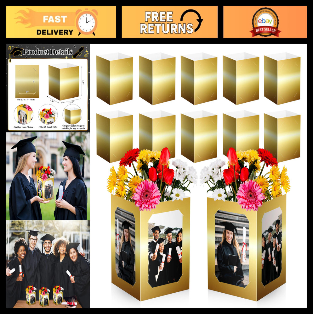 12 Pack Graduation Table Centerpieces | 7″ Photo Display Props | Congrats Grad D