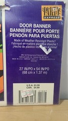Vtg Party Express Plastic Door Cover Banner Pumpkin Happy Halloween 27″ x 54″