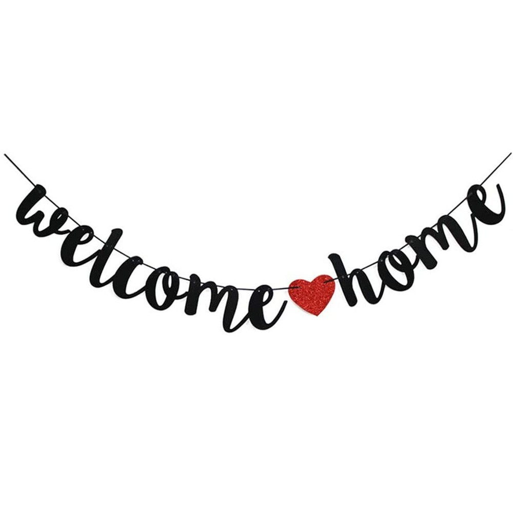 Banner Small Black Glitter Homecoming Party Sign Military Army Family Theme