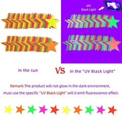 110ft UV Reactive Neon Garland Streamers – Glow in the Dark Party Decorations, B
