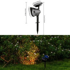 2PCS Weatherproof Solar Lights for Garden with Adjustable Angle Fast Charging