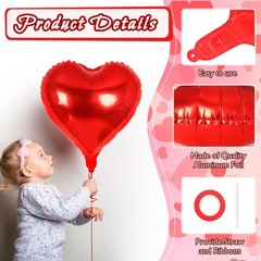 24 Globos De Aluminio Corazones Rojo 18 Inches Para San ValentÃ­n Mi Novia Mujer