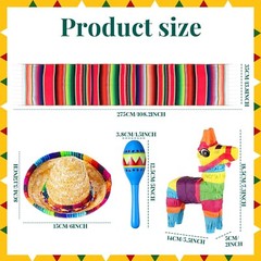 26 Pcs Mexican Decor Fiesta Decorations Include 6 Donkey Pinatas 12 Large Fie…