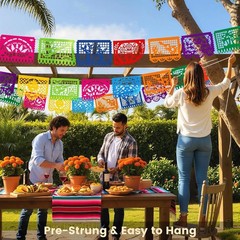 Lightweight 9-Count Papel Picado Fiesta Banner – Perfect for Every Celebration