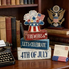 4th of July Table Decorations Patriotic Memorial Day Tiered Tray Decor Wooden…