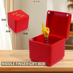 1pc Christmas Prank Gift Middle Finger in Box Funny Desk Decor Gift Office – NEW