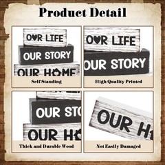 4 Pcs Farmhouse Wooden Tiered Tray Decor, Home Rustic Decorations Gifts for M…