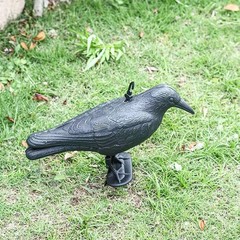 Realistic Raven Decoy for Pigeon Deterrence Balcony Garden 35×32.5x22cm
