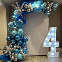 Awenztech Metallic Blue Balloons 12 inch, Chrome Blue Latex Balloons 50pcs Pa…