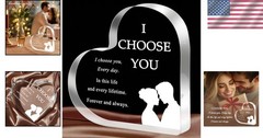 I Choose You Romantic Acrylic Gift: Heart Plaque for Every Special Occasion