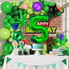 40 Inch Cartoon Turtle Theme Number 5 Foil Balloons Large Mylar 5th Number Ba…