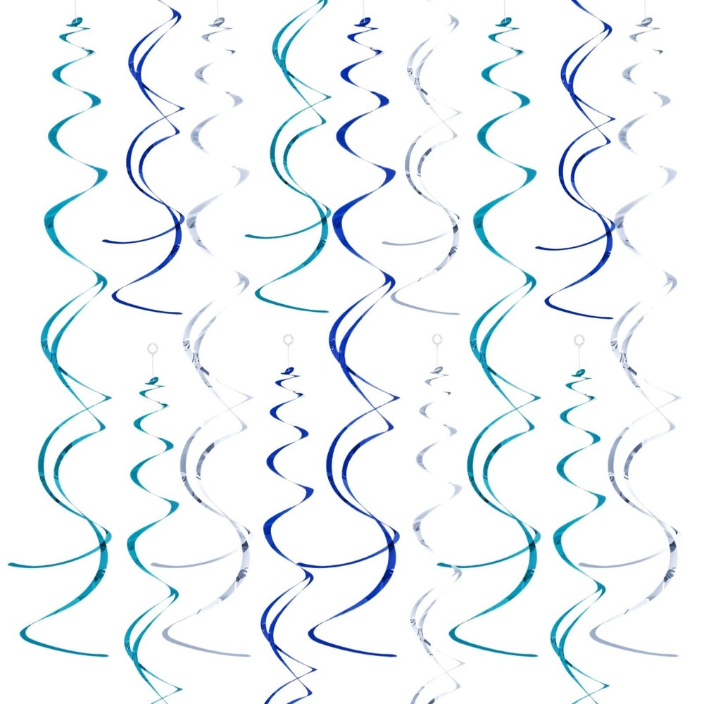 Ceiling Swirl Foil Decorations Hanging Plastic Streamer Themed Swirl Party fo…