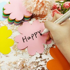 80 PCS Petal Shape Cutouts Bulletin Board Decorations Cardboard Cut Outs