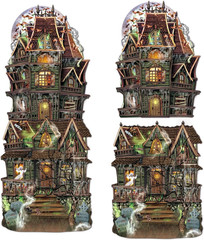 Jumbo Haunted House Cutouts, 2-Set Double-Sided Halloween Party Decorations, Spo