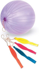 Fun-Filled Balloons Neon Punch Balls with Rubber Band Handle(12Piece 18″)-Assort