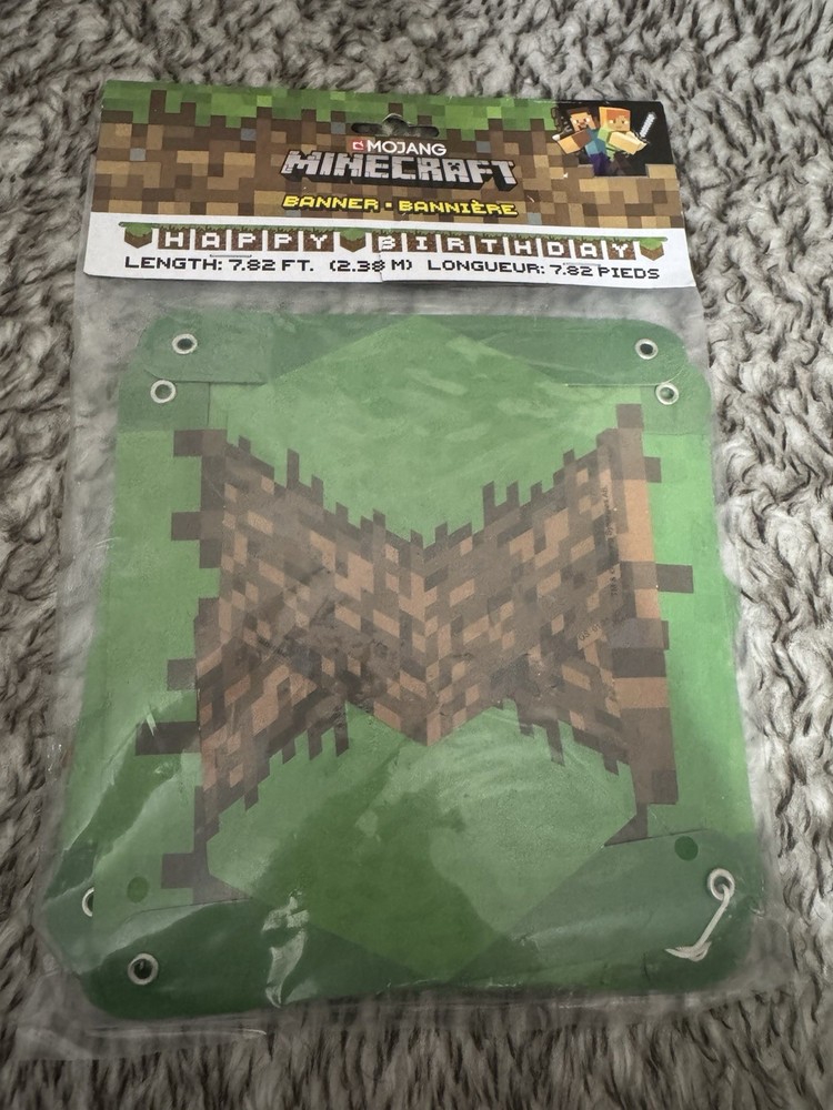Minecraft Happy Birthday Jointed Banner 7.82 Feet Long