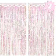 Decorations Iridescent Fringe Foil Curtain – Set of 2 | Bachelorette Party Brida