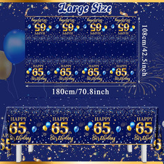 65th Birthday Decorations Men-3 Pcs Happy Birthday Tablecloths Happy Birthday Pa