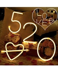 led letters numbers marquee lights (yellow neon symbol heart)