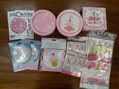 Pink 1st Birthday party bundle