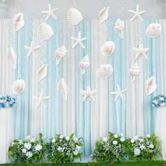 60Pcs Seashell Hanging Swirls Coastal Beach Birthday Party Ceiling Swirls Dec…