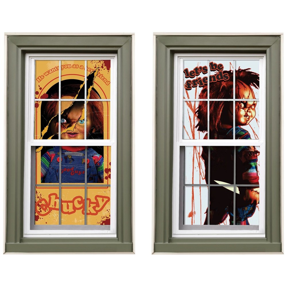 Child’s Play Chucky Evil Doll Halloween Party Decoration Window Silhouettes