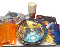 Naruto Birthday Party Decorations Anime Supplies & Setting for Serving 16 People