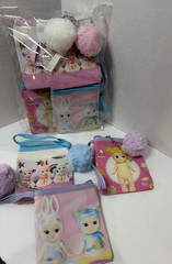 Angel Animation Zipper Coin Pouch w/Pom Pom & Wristlet Keychain Party Pack (x6)