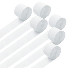 Crepe Paper Streamers White 1.8 Inch Wide 82 Feet 6 Rolls Wedding