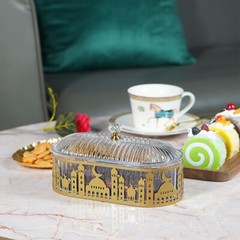 Muslim Snack Box Eid Decor Ramadan Candy Box Desktop Storage Dustproof Trays