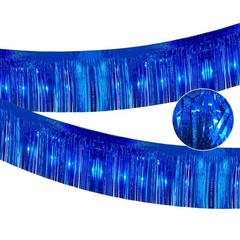 2 Pack 10 Feet Glitter Royal Blue Parade Float Decorations for Trailer Car, G…