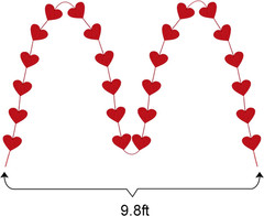 Valentines Day Decorations Red Hearts Felt Garland Indoor Gift