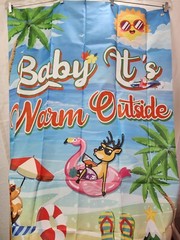 Summer Christmas Backdrop Decorations Baby It’s Warm Outside Banner