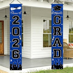 Graduation Decorations 2026 Porch Banner, Graduation Banner Class of 2026, Bl…