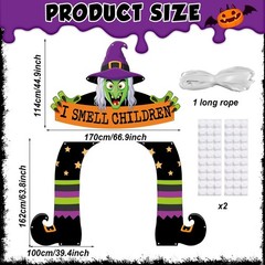 Halloween Witch Porch Sign Banners Scary 10.63 inches x 9.84 inches, colorful