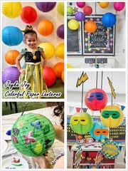 15pcs Colorful Paper Lanterns for Outdoor Indoor Party Decoration 12 inch