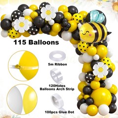 Baby Shower Decorations 133Pcs Neutral Bumble Bee Balloon Arch Bee Themed Party