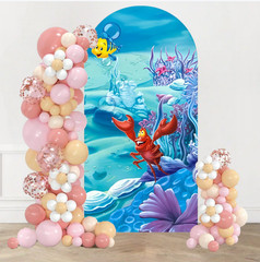 Mermaid Princess Ariel Arch Backdrop Cover Birthday Photo Background Party Decor