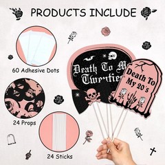 24Pcs 30th Birthday Photo Booth Props, Rip Twenties Birthday Decorations, Dea…