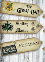 6 Harry Potter Hogwarts Wizards Party Decoration Arrow Signs